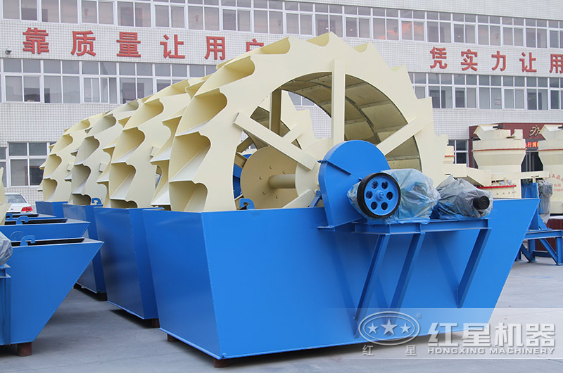 輪斗式洗砂機款型多樣，單輪、雙輪、三輪這都有